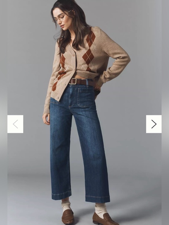 Maeve Denim - NWOT Anthropologie by Maeve Colette High Rise Wide Leg Cropped Jeans